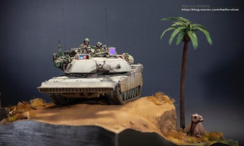 USMC M1A1 in desert /w Dozer blade