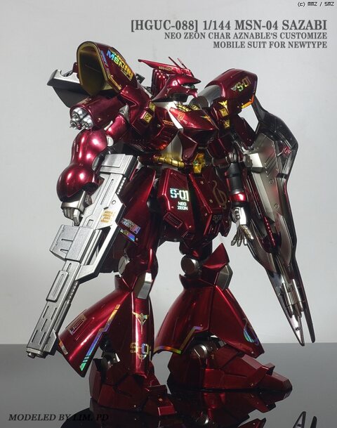 HGUC SAZABI 사자비 크롬 오버코팅