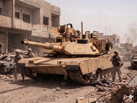 팔루자에서 작전 중인 M1A2