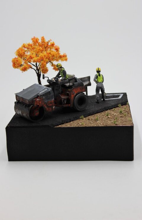 1/35 Hasegawa Hitachi Vibratory Tandem Roller ZC50T-5 (아스콘 작업 롤러)
