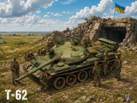 T-62 올립니다(즈베즈다 35스케일)